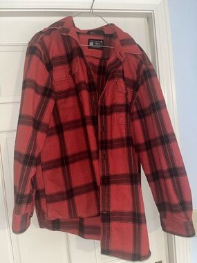 Carhartt Red and Black Loose fit Flannel Workshirt Jacket